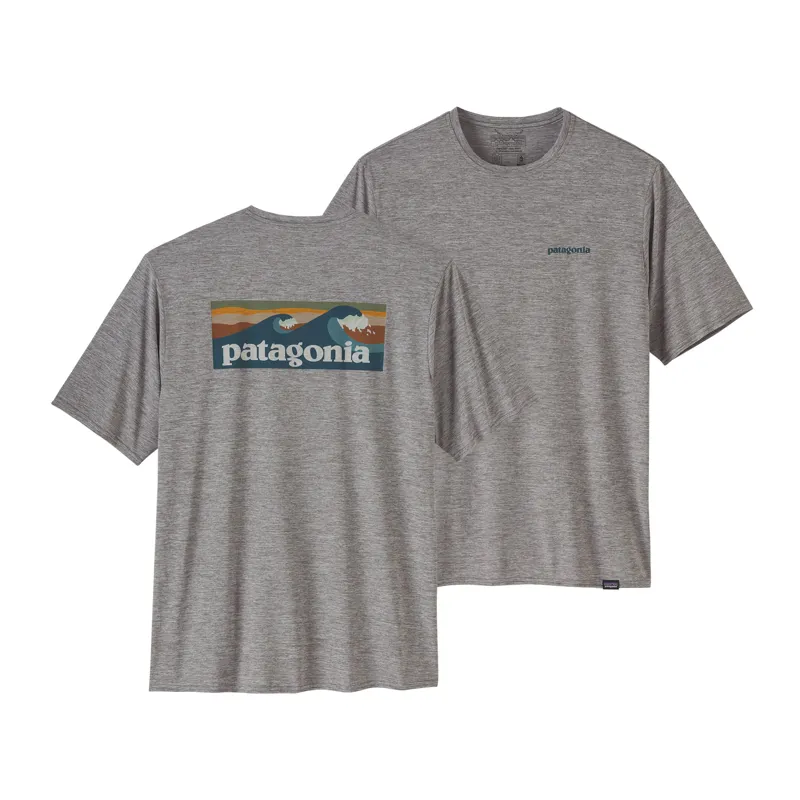 Patagonia Cool Daily Graphic Shirt in Boardshort Logo Abalone Blue: Feather Grey
