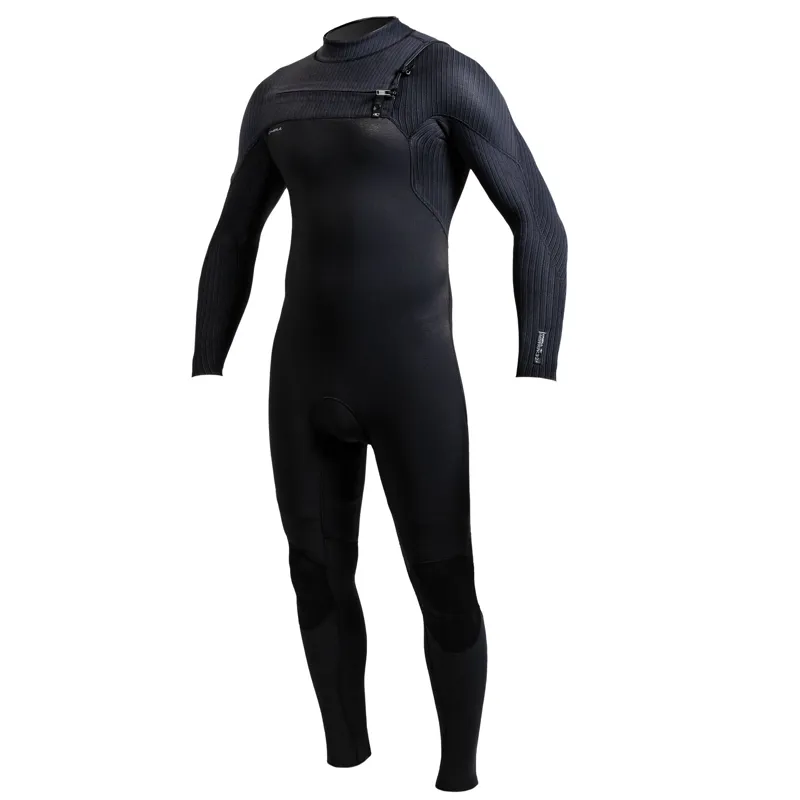 O Neill Hyperfreak 5-4mm+ Chest Zip Wetsuit in Black