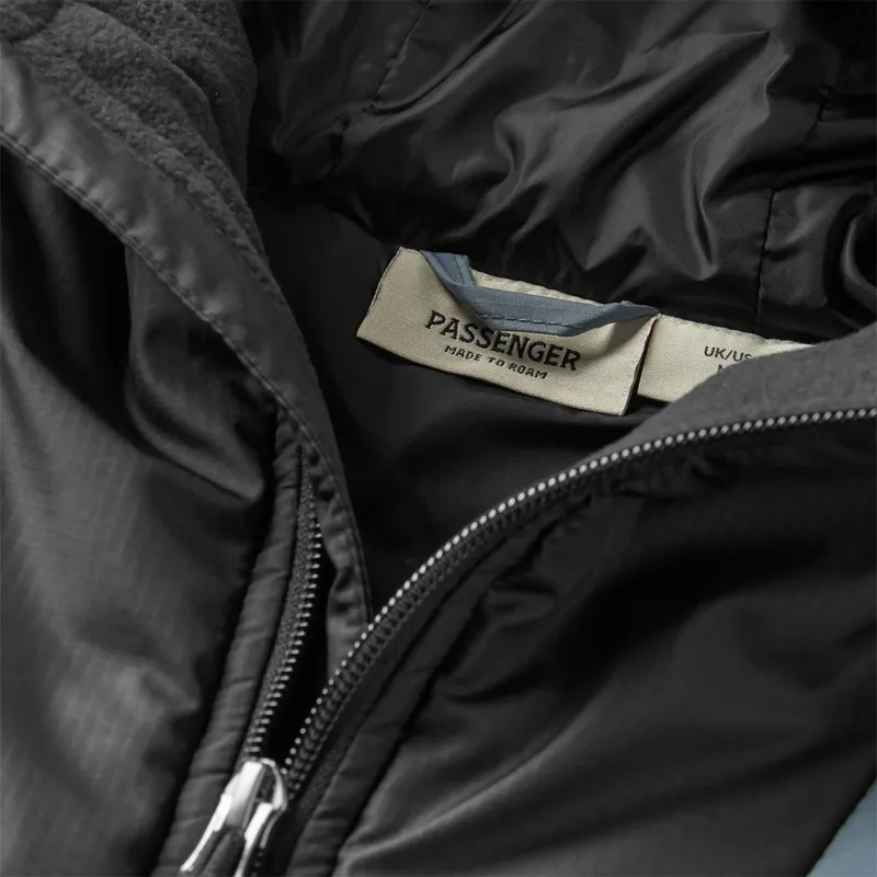 Passenger Oceanic Recycled Insulated 1/2 Zip Jacket in Storm Grey/Deep Plum-6