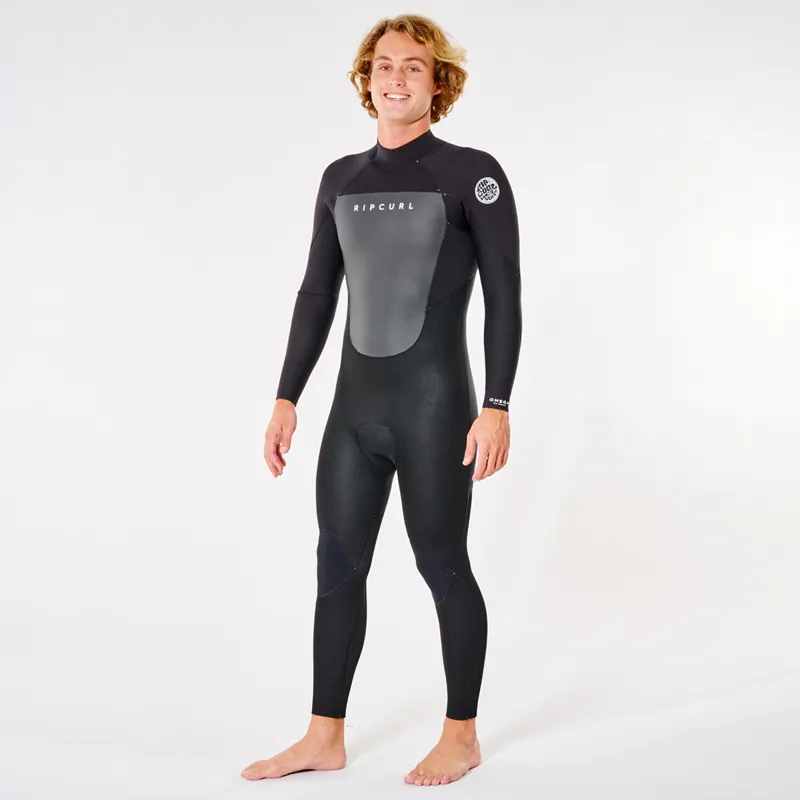 Rip Curl Mens Omega 5-3mm Back Zip Wetsuit in Black