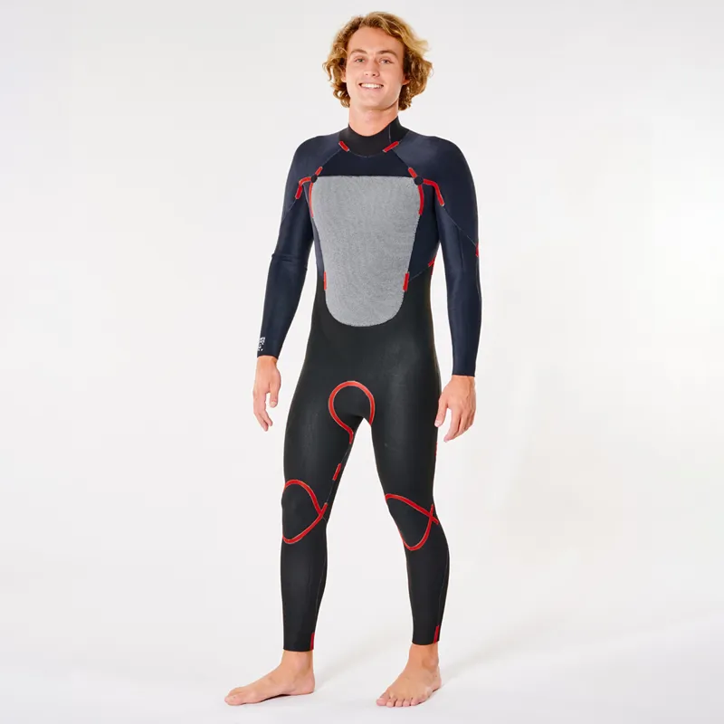 Rip Curl Mens Omega 3-2mm Back Zip Wetsuit in Black-3