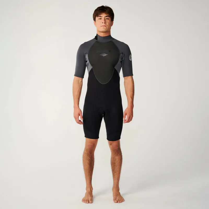 Rip Curl Mens Omega 2/2mm Back Zip Shorty Wetsuit in Grey