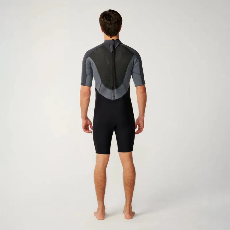Rip Curl Mens Omega 2/2mm Back Zip Shorty Wetsuit in Grey-2