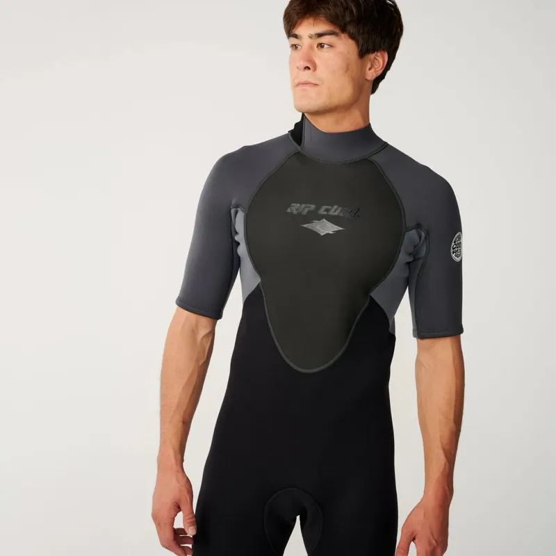Rip Curl Mens Omega 2/2mm Back Zip Shorty Wetsuit in Grey-3