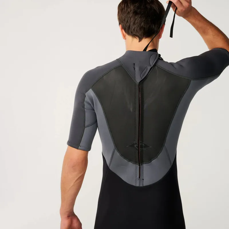 Rip Curl Mens Omega 2/2mm Back Zip Shorty Wetsuit in Grey-4