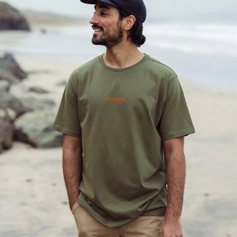 Passenger Recycled Cotton T-Shirt in Khaki-2