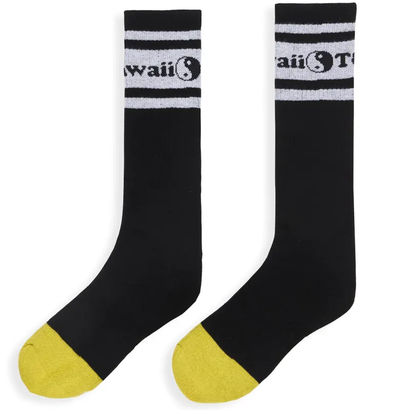 T and C Surf Designs Pearl Socks in Black/White/Yellow-1