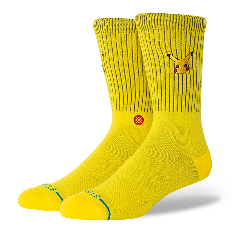 Stance Pokemon Pikachu Crew Sock in Yellow