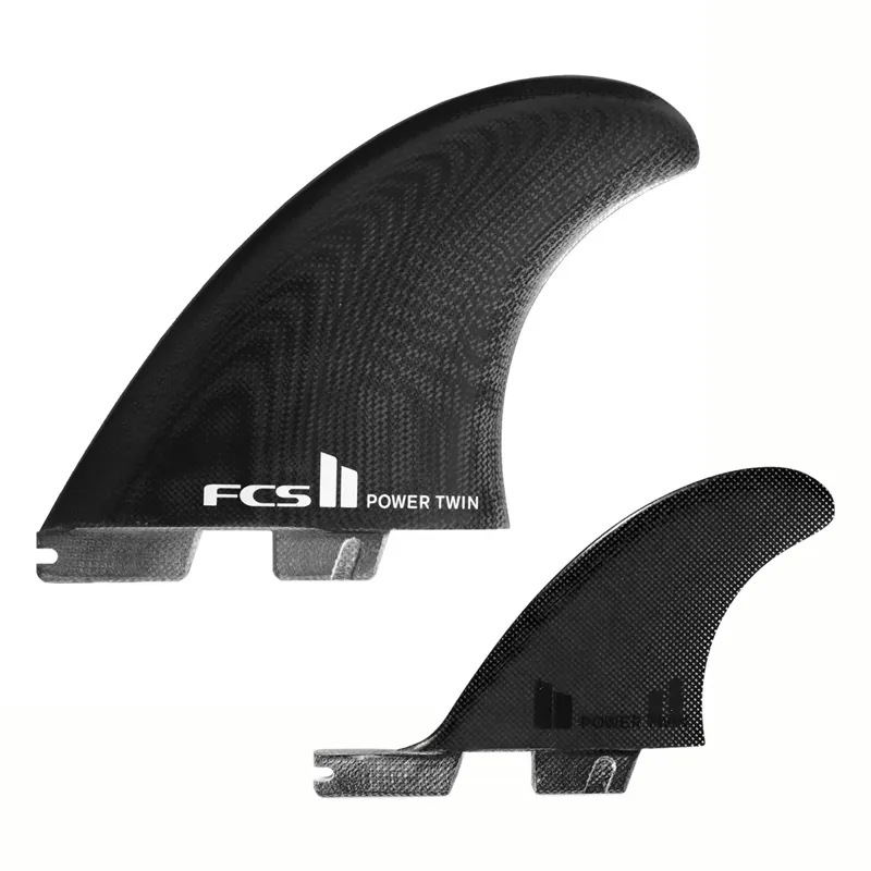 FCS II PG Power Twin + Stabiliser Fins in Black