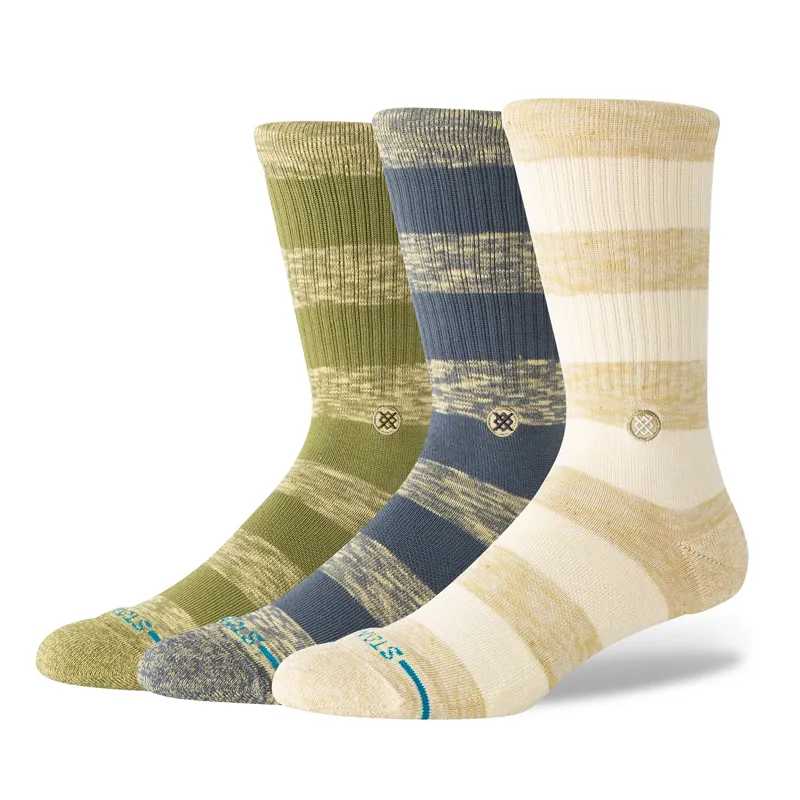 Stance Portland Crew Sock 3 Pack in Canvas/Blue/Green-1