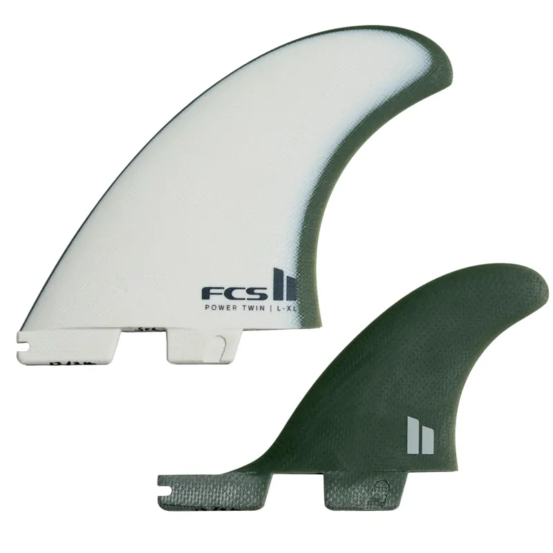 FCS II PG Power Twin + Stabiliser Fins in Natural/Alpine