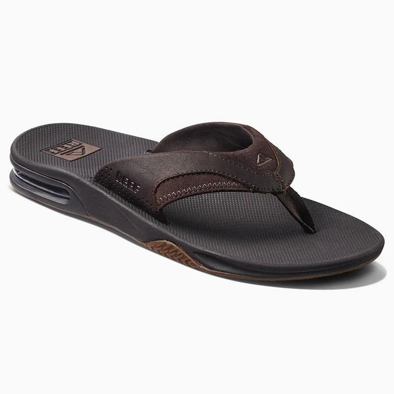 Reef Leather Fanning Sandal in Dark Brown