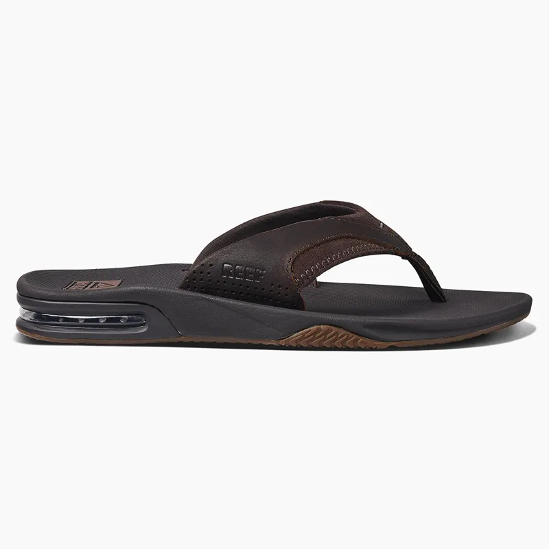 Reef Leather Fanning Sandal in Dark Brown-2