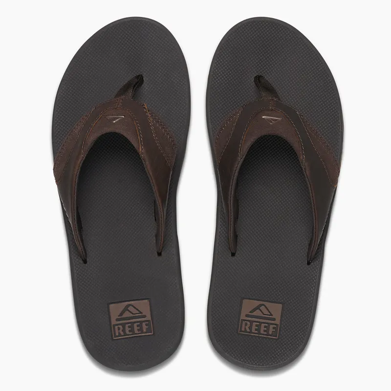 Reef Leather Fanning Sandal in Dark Brown-3