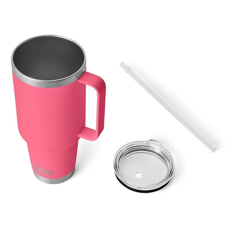 Yeti Rambler 42oz Straw Mug in Tropical Pink-3