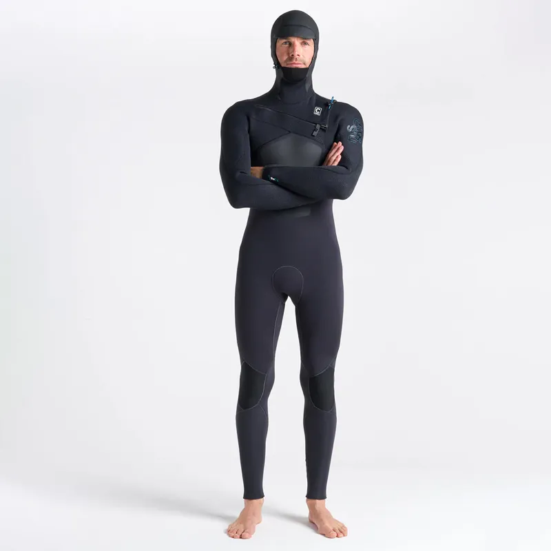 C-Skins ReWired 5-4-3mm Hooded Chest-Zip Wetsuit in Black-Petrol