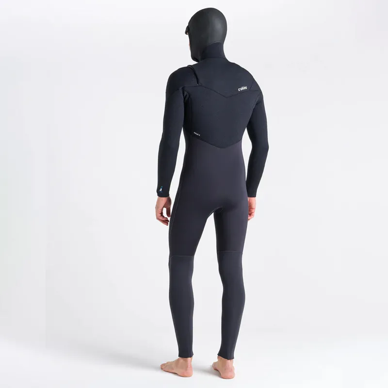 C-Skins ReWired 5-4-3mm Hooded Chest-Zip Wetsuit in Black-Petrol-2