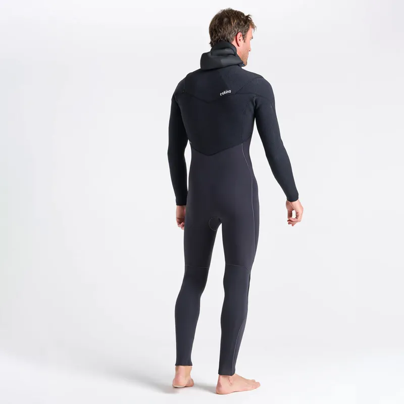 C-Skins ReWired 5-4-3mm Hooded Chest-Zip Wetsuit in Black-Petrol-3