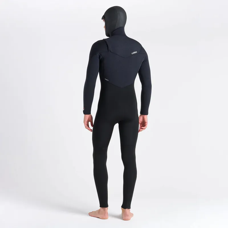 C-Skins ReWired 6/5/4 Hooded Chest Zip Wetsuit in Black/Crimson-3
