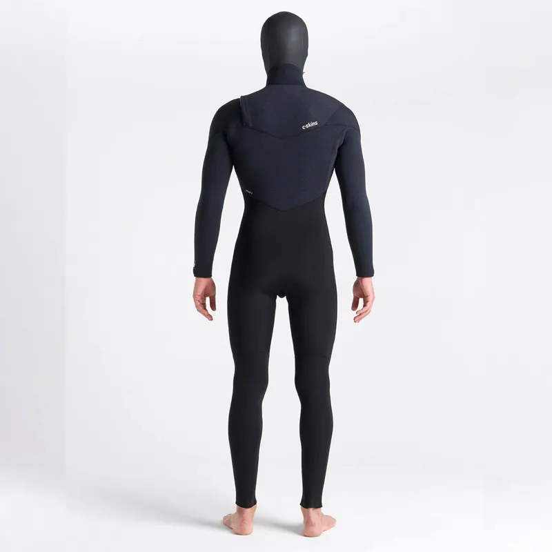 C-Skins ReWired 6/5/4 Hooded Chest Zip Wetsuit in Black/Crimson-4