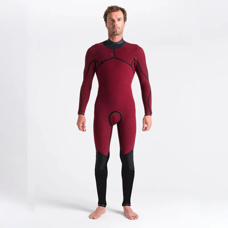 C-Skins ReWired 6/5/4 Hooded Chest Zip Wetsuit in Black/Crimson-5