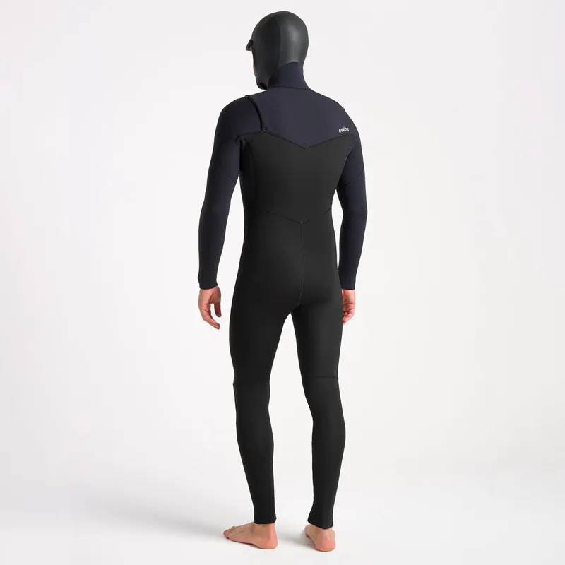 C-Skins Session 5/4/3mm Chest Zip Hooded Wetsuit in Black/Black X/White-5
