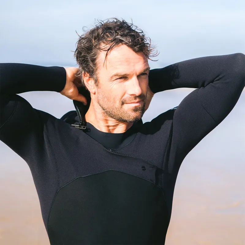 C-Skins Session 5/4/3mm Chest Zip Hooded Wetsuit in Black/Black X/White-7