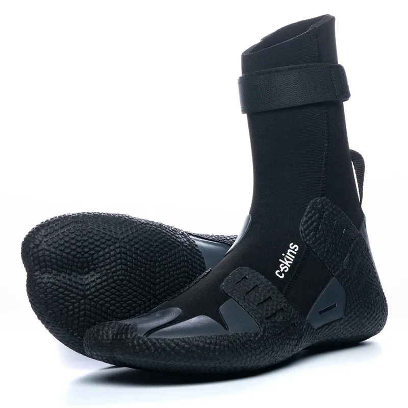 C-Skins Session 5mm Split Toe Wetsuit Boots in Black-Charcoal