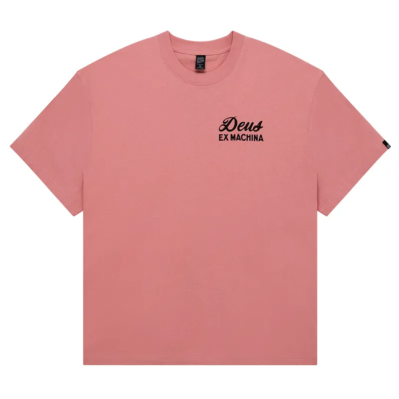 Deus Ex Machina Seoul Sign Tee in Lobster Basque Pink-1