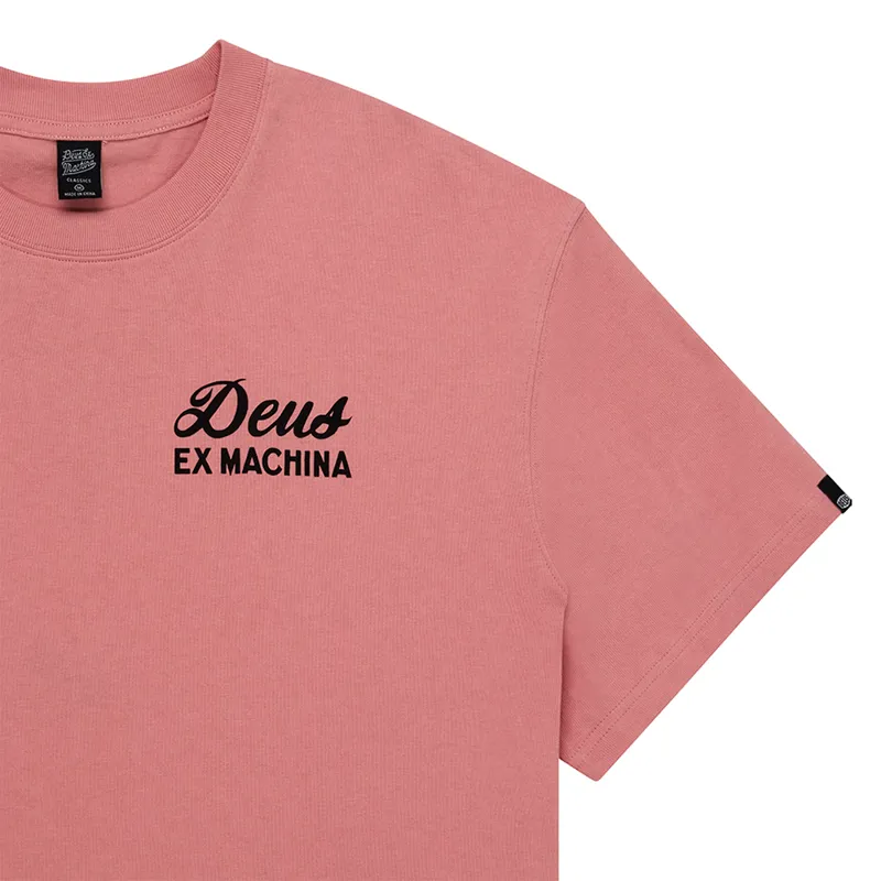 Deus Ex Machina Seoul Sign Tee in Lobster Basque Pink-2