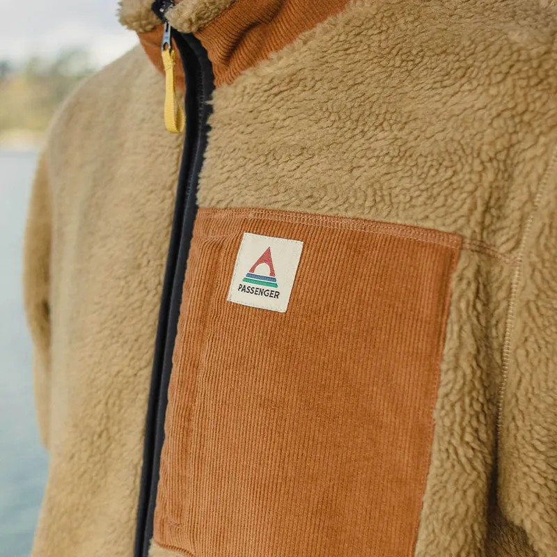 Passenger Trekker Recycled Deep-Pile Sherpa Fleece in Biscuit-2