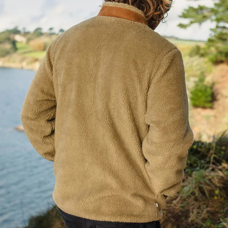 Passenger Trekker Recycled Deep-Pile Sherpa Fleece in Biscuit-3