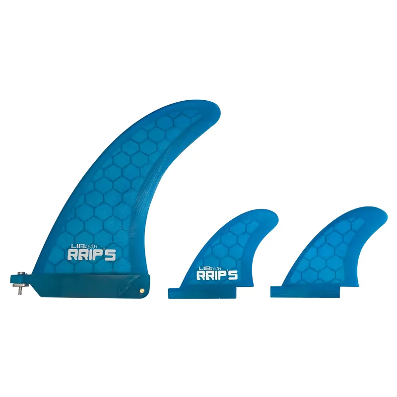 LibTech RRIPS Surfboard Single + Side Bite Fins in Blue