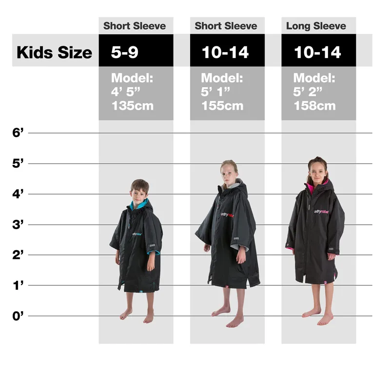 Dryrobe Advance Long Sleeve Change Robe in Black/Pink for Age 10-14-3