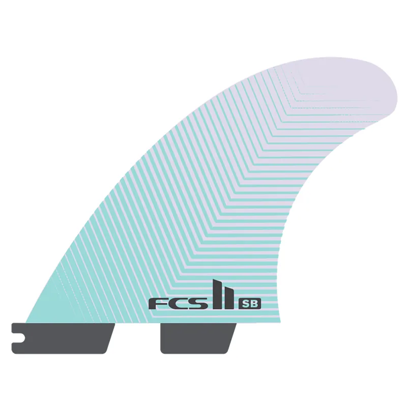 FCS II Sky Brown PC Small Tri Fin Set in Seafoam/Lavender