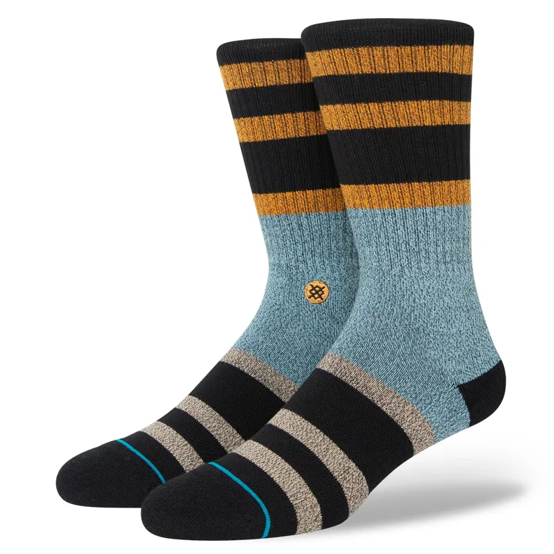Stance Staggered Crew Sock in Washed Black - SIZE Large