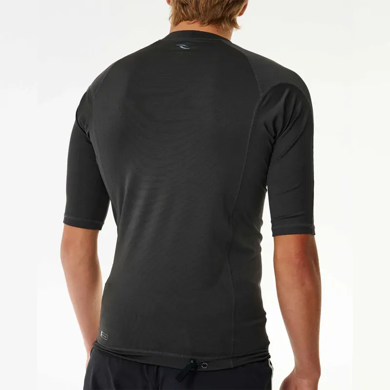 Rip Curl Stack UPF Short Sleeve Rash Vest in Washed Black-4