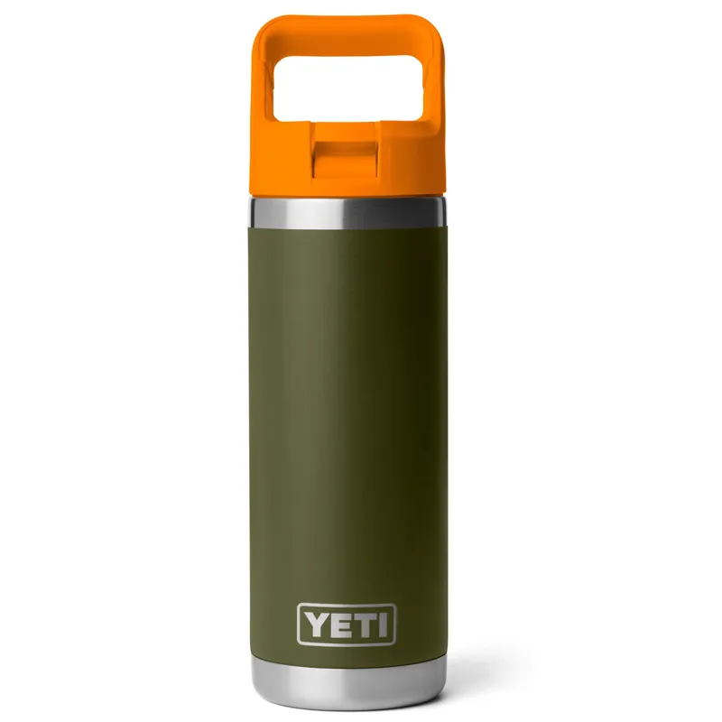 Yeti Rambler 18oz Straw Bottle in Olive/King Crab Orange-1