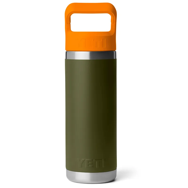 Yeti Rambler 18oz Straw Bottle in Olive/King Crab Orange-2