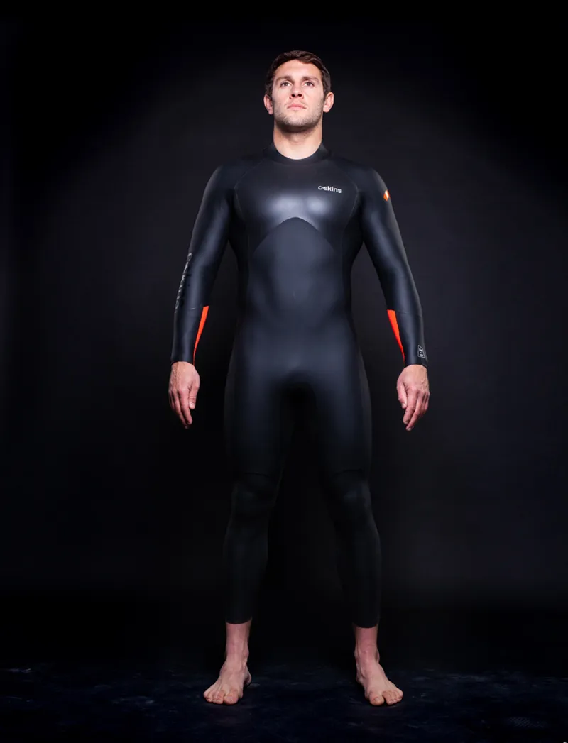 C-Skins Swim Research / Mens  / 4-3mm / Back Zip / Black-Orange