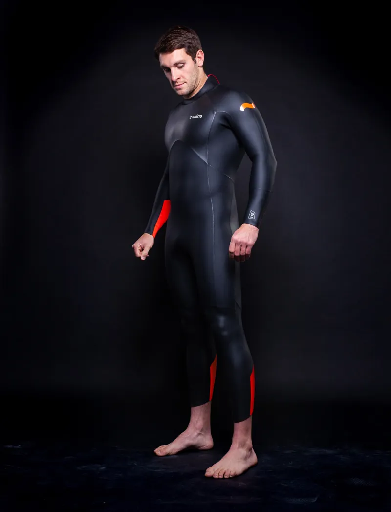 C-Skins Swim Research / Mens  / 4-3mm / Back Zip / Black-Orange-1