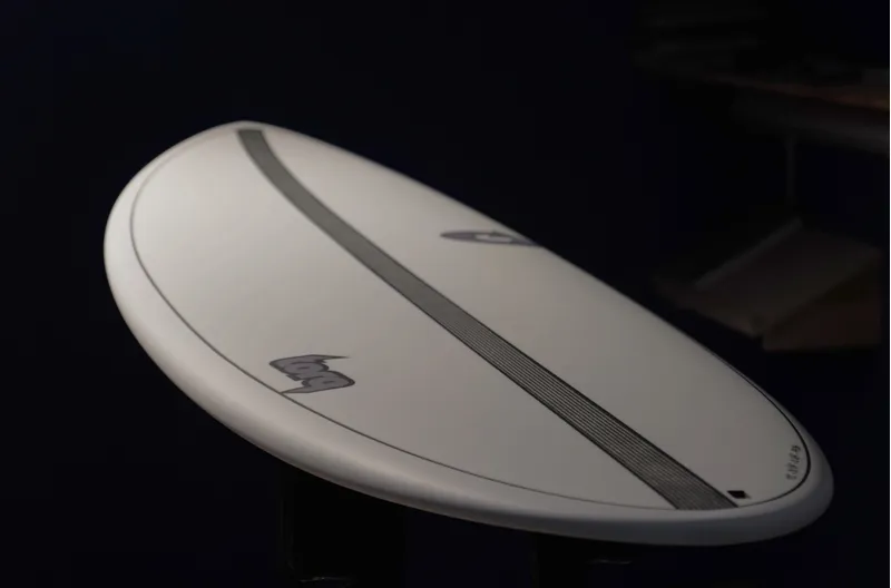 Torq Miami Blue/Carbon Strip Fun Surfboard - Futures-2