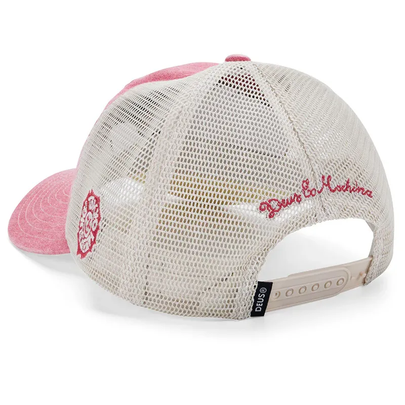 Deus Ex Machina Tokyo Address Trucker Cap in Melon Red-1