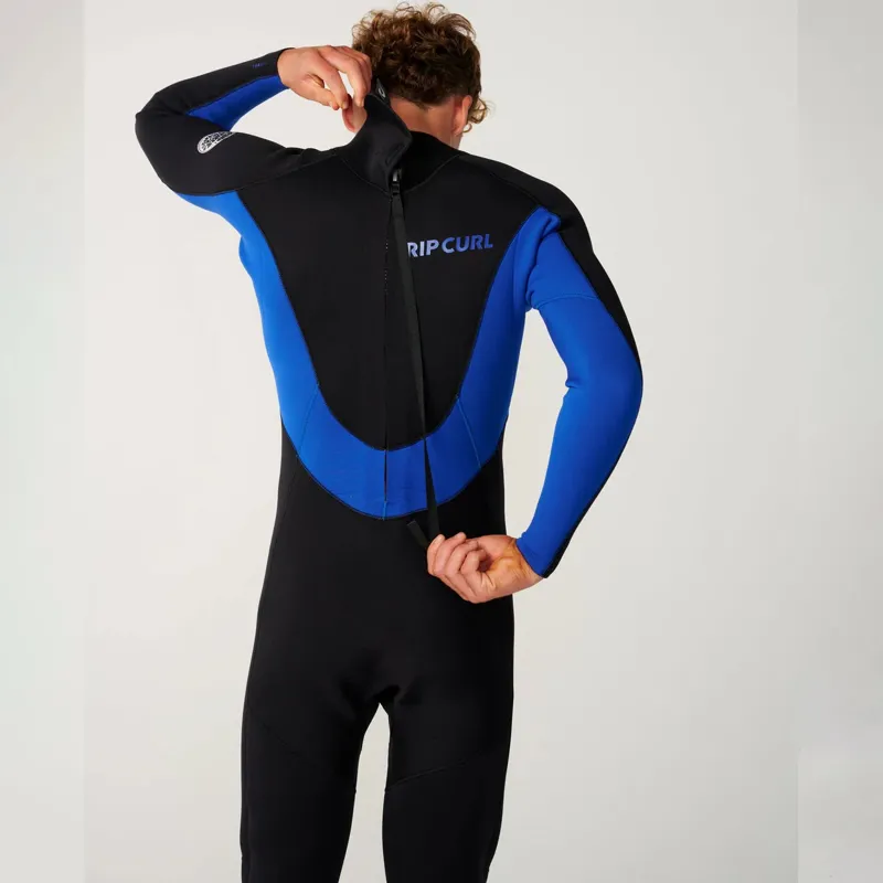 Rip Curl Mens Trad 5/4mm Back Zip Wetsuit in Black/Blue-3