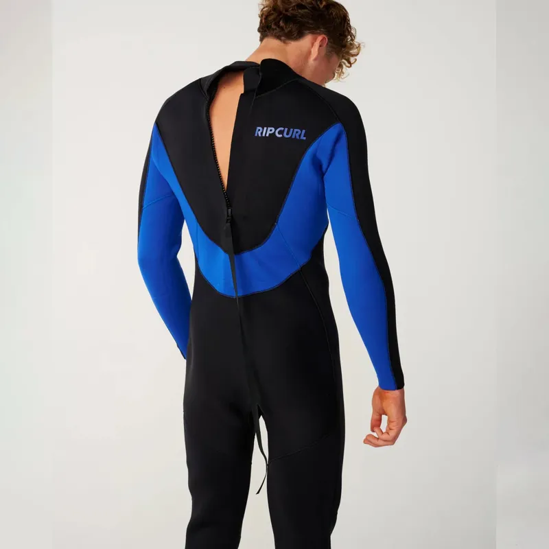 Rip Curl Mens Trad 5/4mm Back Zip Wetsuit in Black/Blue-4