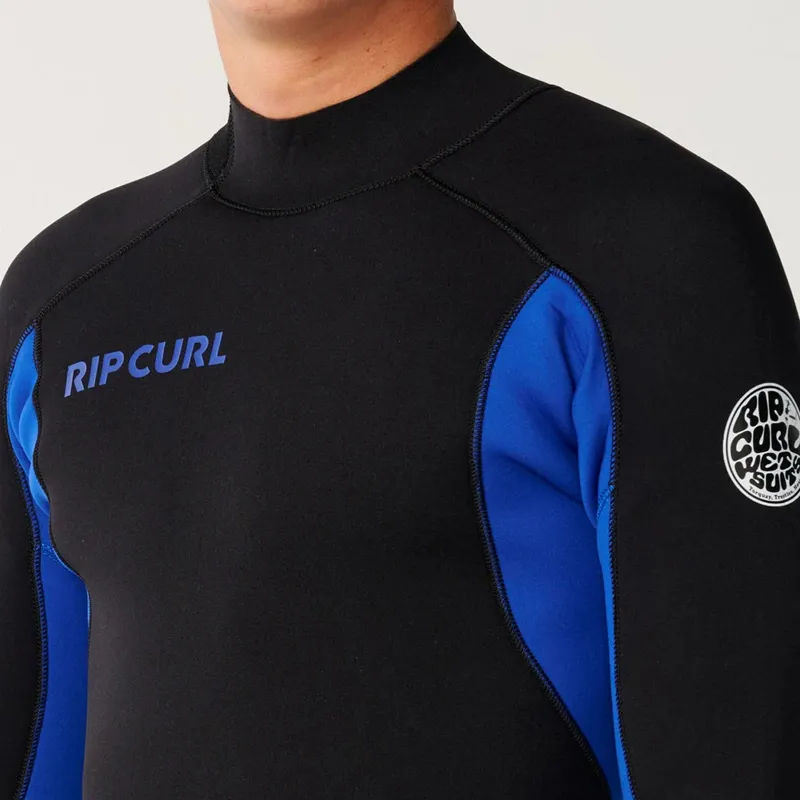 Rip Curl Mens Trad 5/4mm Back Zip Wetsuit in Black/Blue-5
