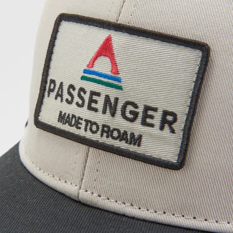 Passenger Core Recycled Cotton Trucker Cap in Black/White-2