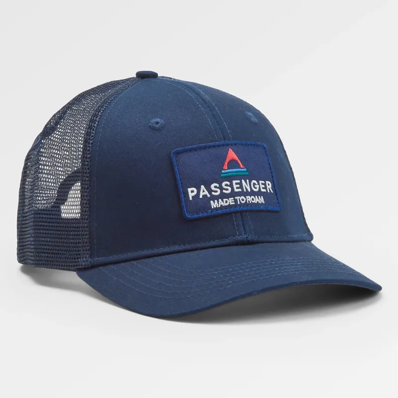 Passenger Core Recycled Cotton Trucker Cap in Rich Navy