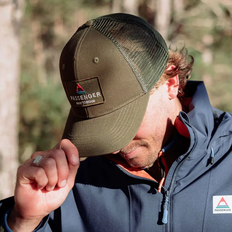 Passenger Core Recycled Cotton Trucker Cap in Khaki-5