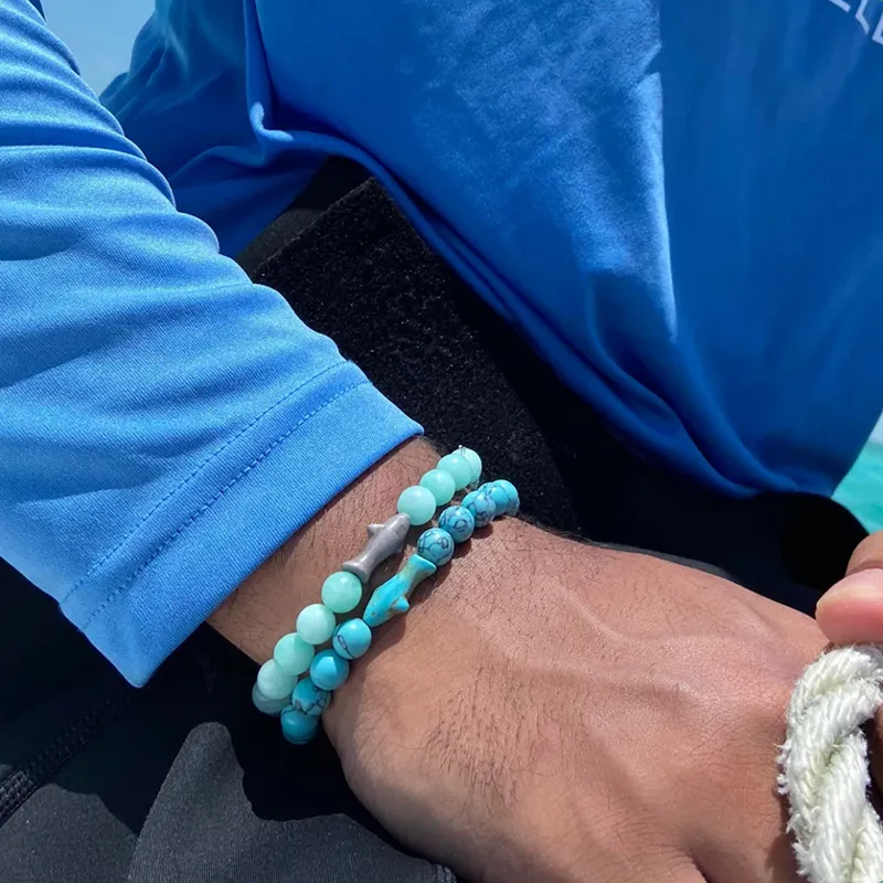 Fahlo The Voyage Shark Tracking Bracelet in Aqua Blue-1